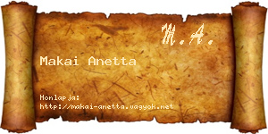 Makai Anetta névjegykártya